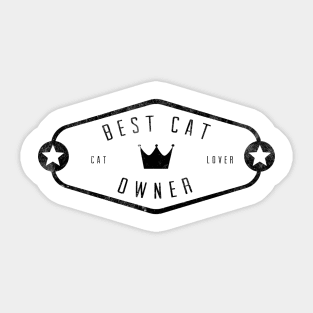 best cat owner white merch T-Shirt Sticker